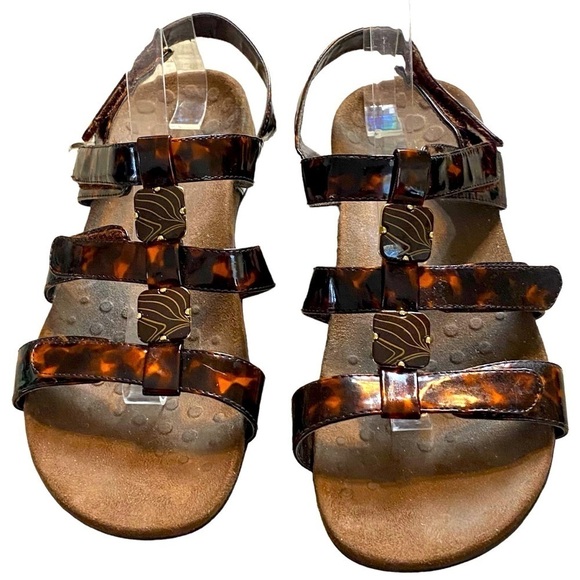 Vionic women’s 9 sandals tortoise amber brown sling back - Picture 6 of 13